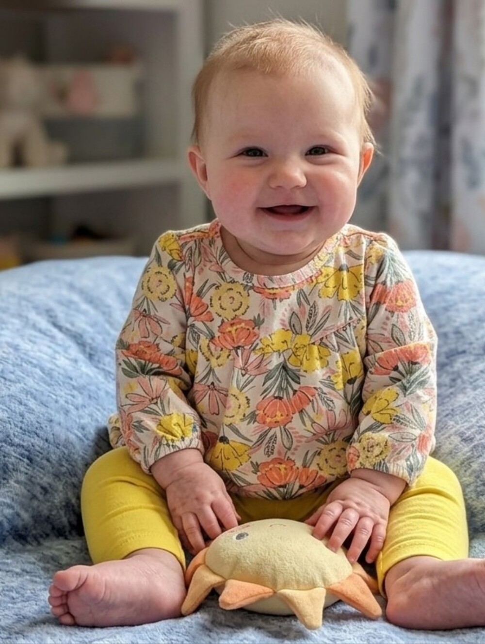 Carter's 6M Floral Long-Sleeve Top with Yellow Leggings